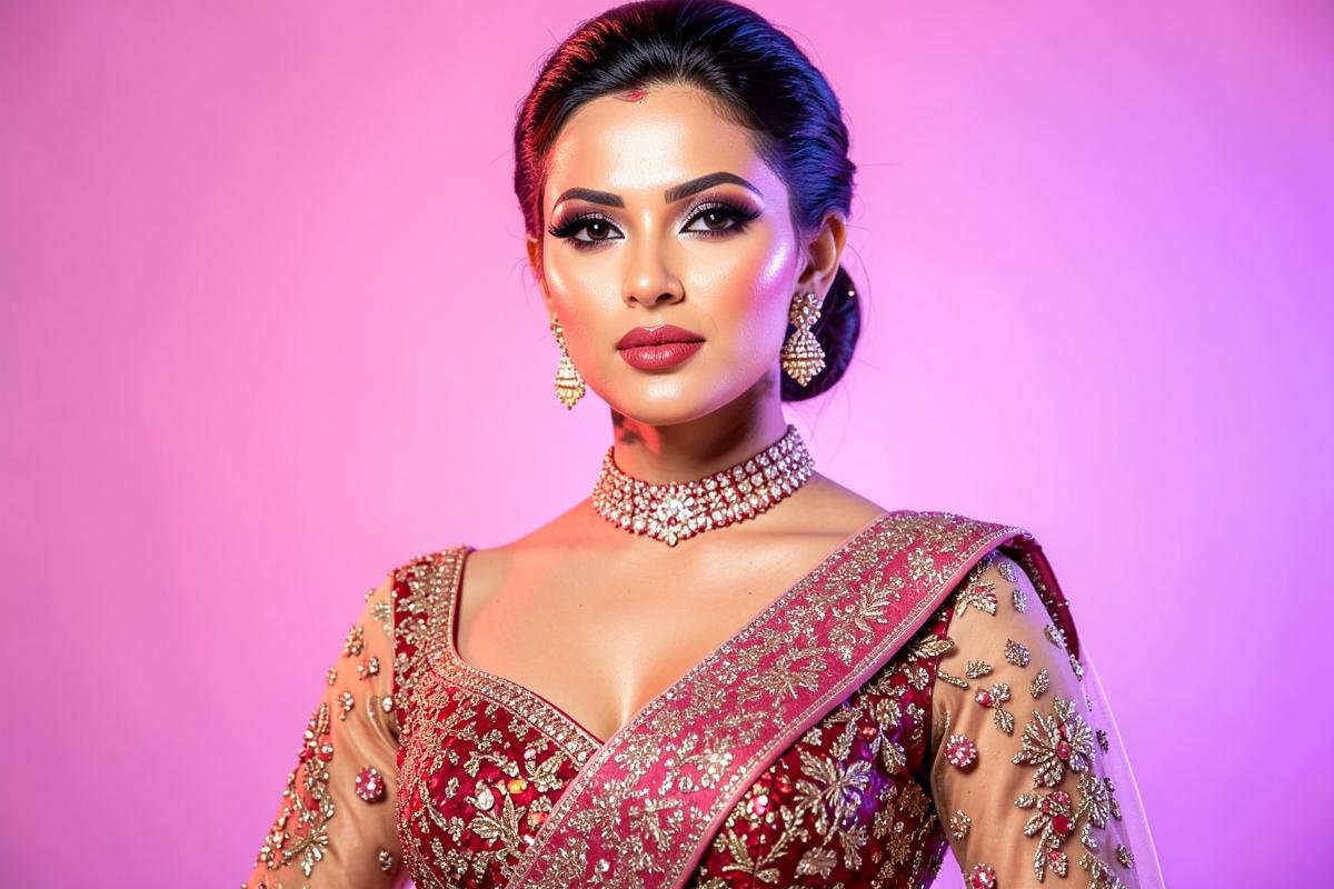 Radiant Indian bride at Bhanu Beauty Care
